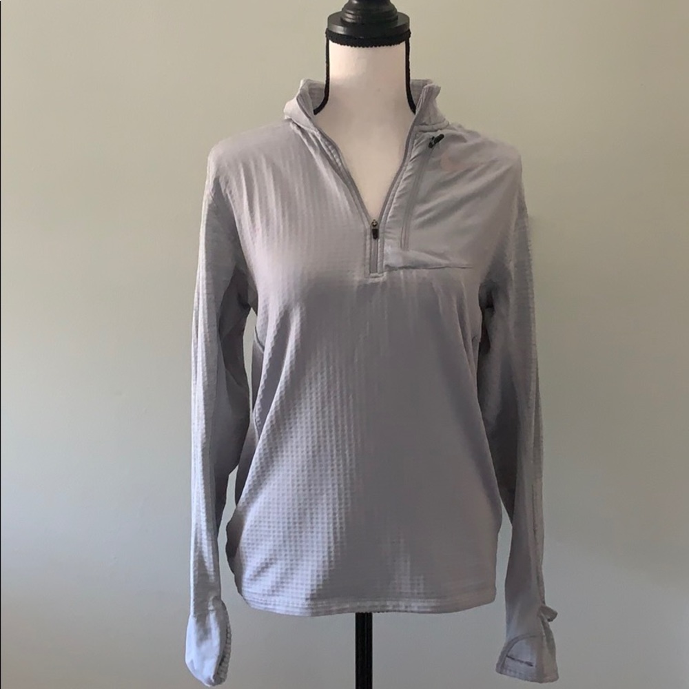 Nike Running Dri-fit Small Light Gray Pullover